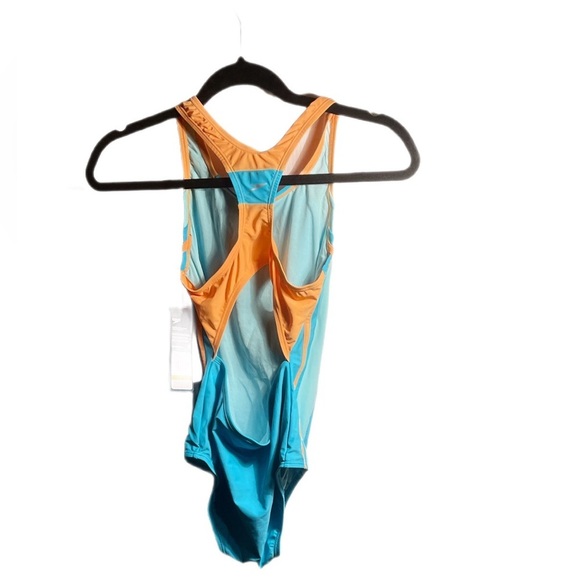 NWT Speedo Infinity Splice Recycled Scuba Blue UPF 50 One Piece Swimsuit 14 - Picture 3 of 3